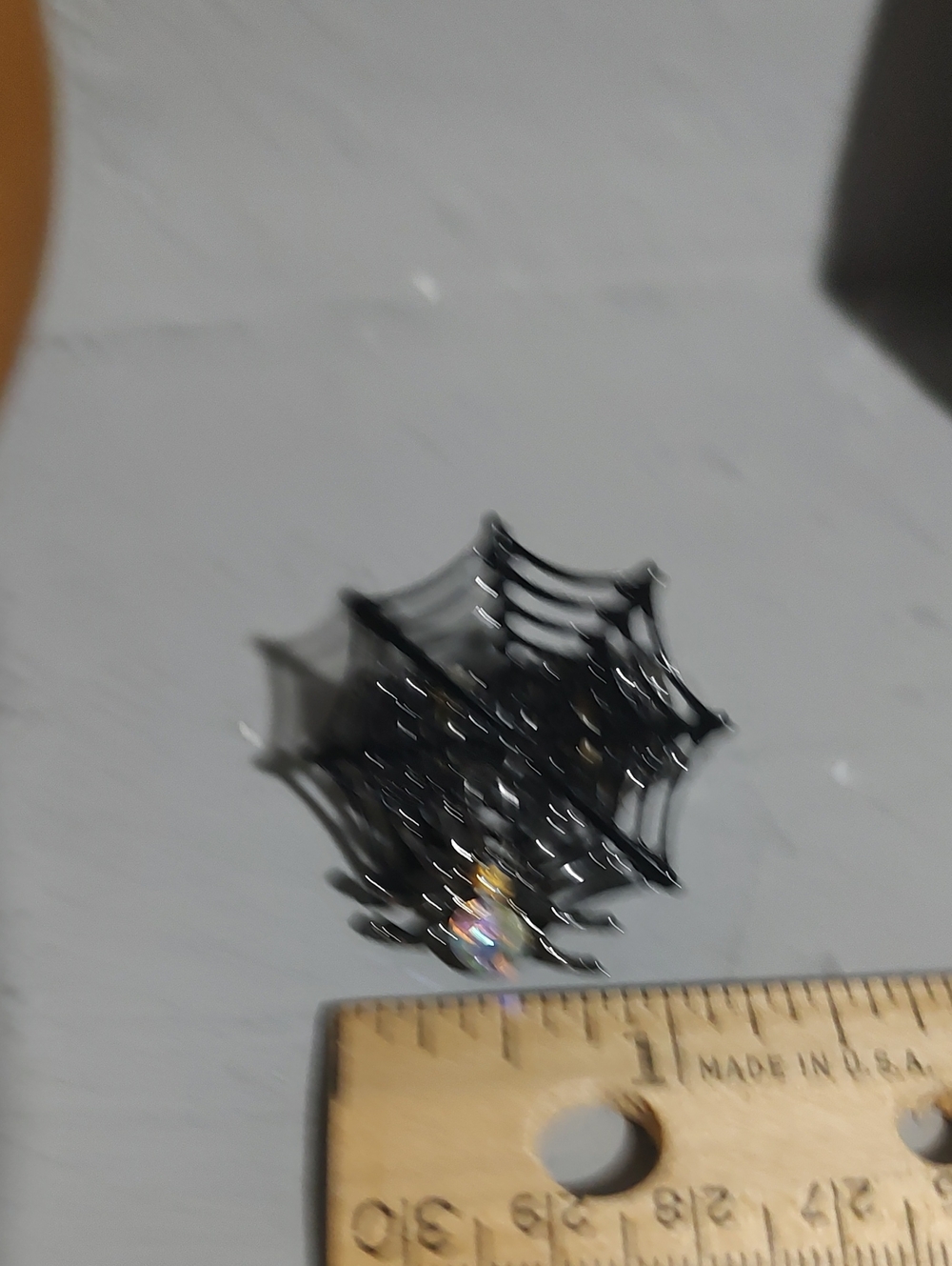 Black Spider Web Dangle Ring